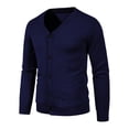 thumbnail image 1 of QIPOPIQ Mens Casual Slim Fit Cardigans V-Neck Basic Designed Long Sleeve Button Down Clearance, 1 of 7