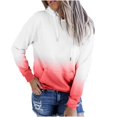 thumbnail image 1 of Penkiiy Chandails à Capuchon pour Femmes Mode Chandails à Capuchon Décontractés Chandail en Molleton Patchwork Blouse à Capuche Pull Rouge Melon D\'eau Y2K Vêtements, 1 of 4