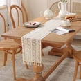 thumbnail image 3 of XZNGL Chemin de Table Boho Chemin de Table Rustique en Lin Macramé avec Pompons Chemin de Table Tissé pour Décoration de Table Bohème pour Maison Salle à Manger Chambre, 3 of 7