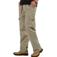 thumbnail image 2 of Mens Loose Cargo Pants Casual Elastic Waist Solid Color Straight Leg Work Pants, 2 of 6