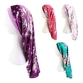 thumbnail image 4 of Bonnet Sleep Hat Elastic Band Extra Large Polyester Floral Printed Curly Dreadlock Braid Hair Cap for Women, 4 of 10
