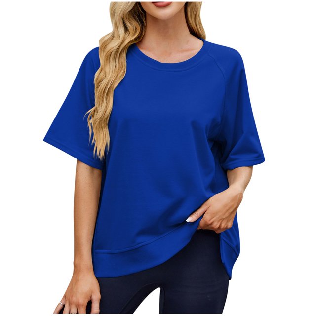 T-shirts à Manches Courtes pour Femmes Été Col Rond Décontracté Mode T-Shirt Basique Vêtements Mignons Tenues Tendance