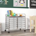 thumbnail image 4 of Costway 12 Drawers Rolling Cart Storage Scrapbook Paper Studio Organizer Bins Clear, 4 of 10