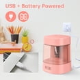 thumbnail image 5 of Deli Electric Pencil Sharpener,Suitable for No.2 Pencils Colored Pencils, USB & Battery Operated, Pink, 5 of 5