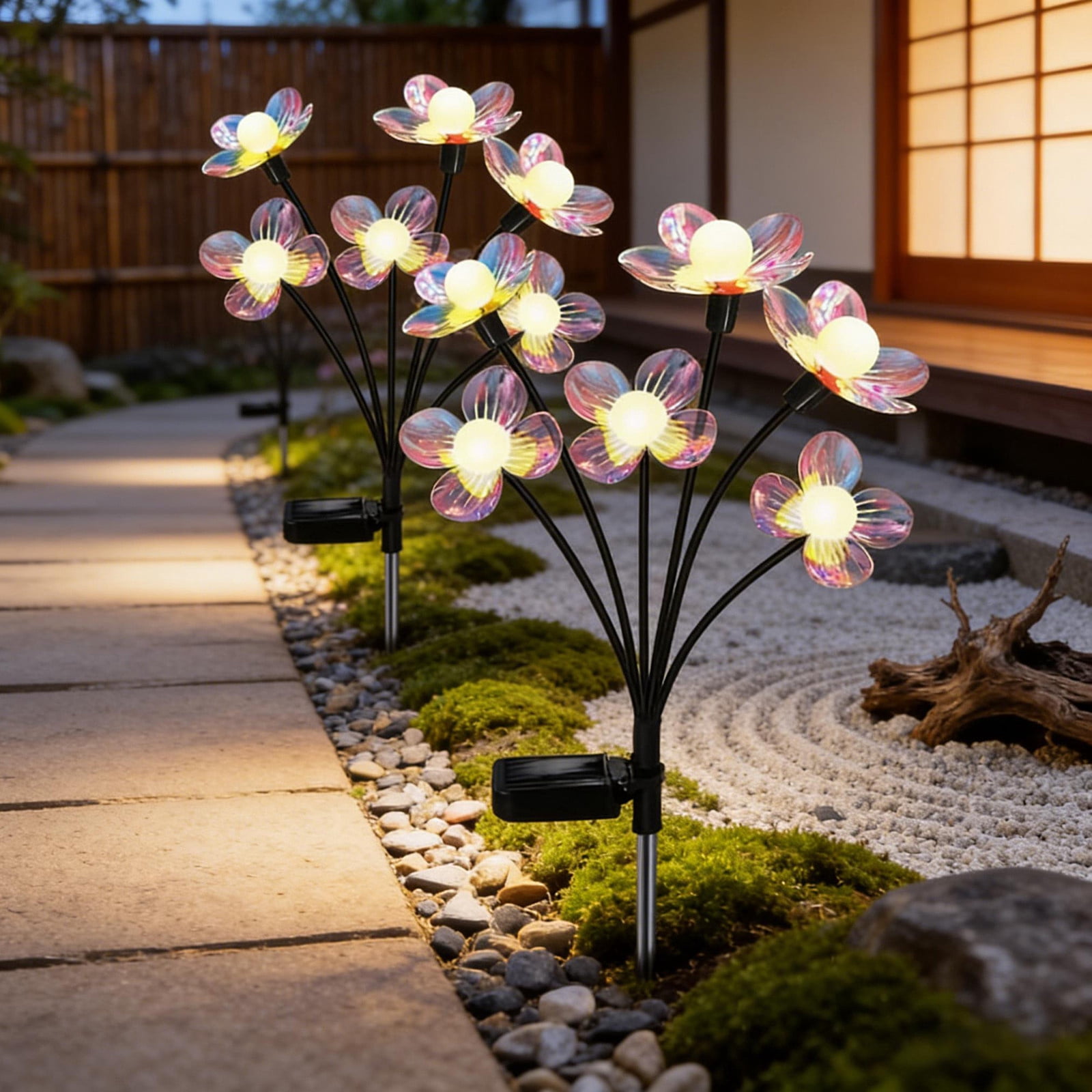 Dvkptbk solar decorative lights 26.7in Solar Powered Ground Light Outdoor Artificial Plants LED Garden Stake Lights Waterproof Solar Stake Lights Lawns Decor for Yard Patio Pathways