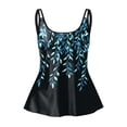 thumbnail image 5 of NIEWTR Tankini Haut pour Femme, Maillots de Bain à Col Rond, Maillot de Bain Modeste à Effet Ventre Plat, Bretelles Spaghetti, Haut de Tankini (Noir, P), 5 of 5