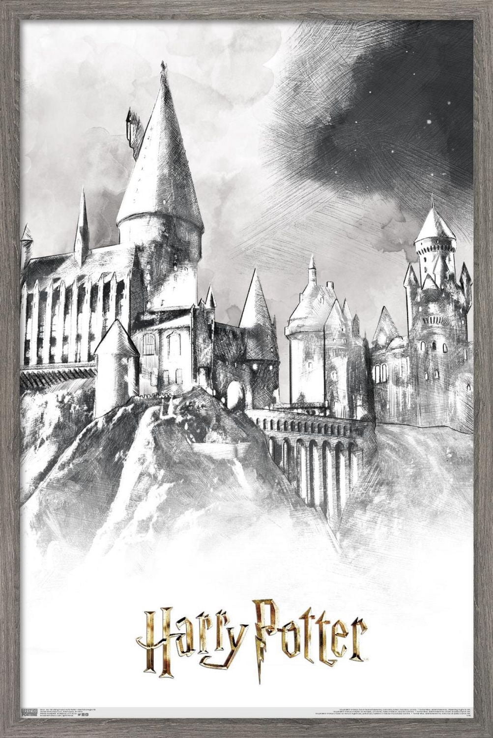 The Wizarding World: Harry Potter - Illustrated Hogwarts Wall Poster