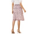 thumbnail image 3 of Unique Bargains Women's Floral Chiffon Elastic Waist Layer Ruffle Hem Midi Skirt, 3 of 8