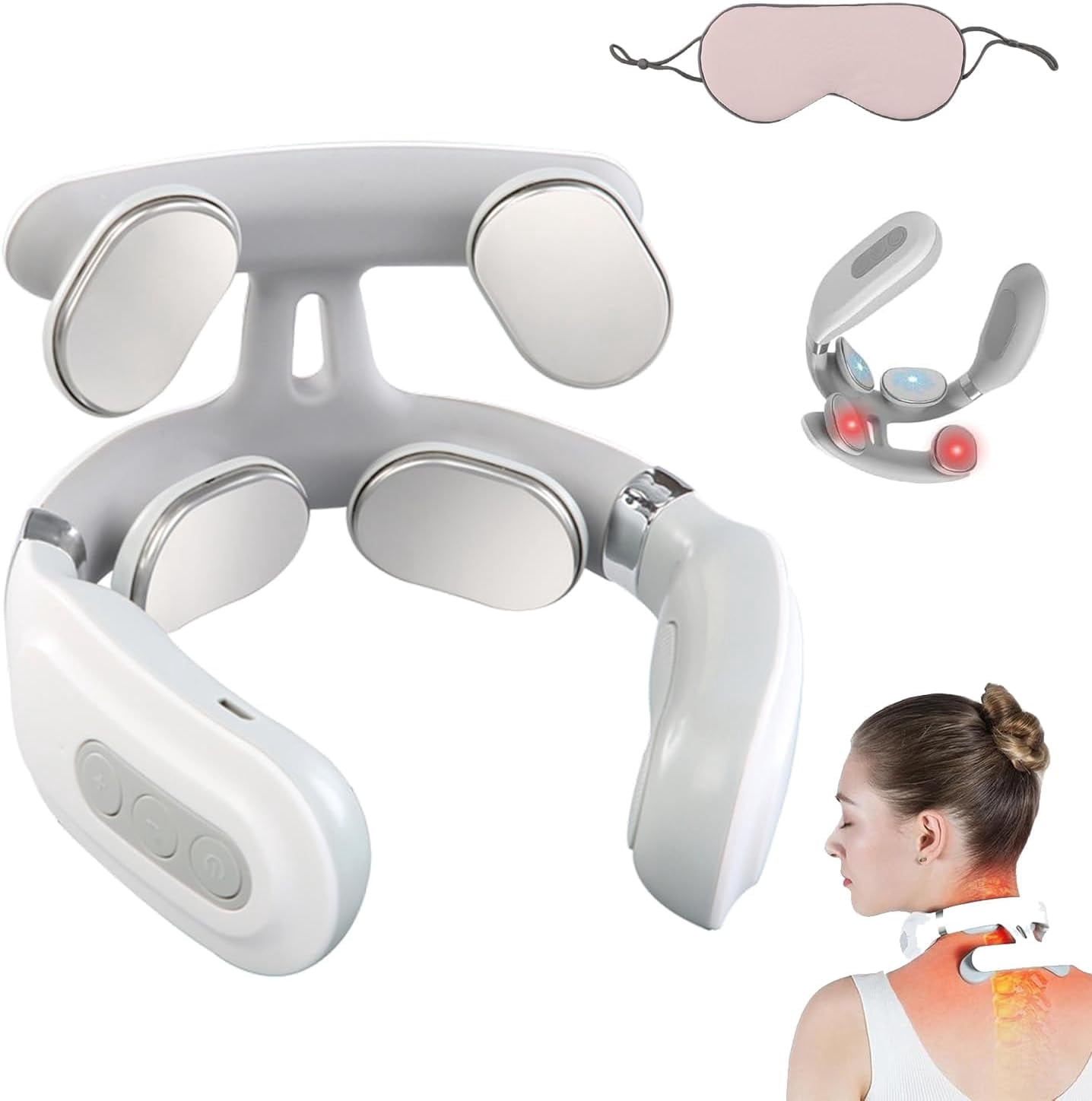 2025 Upgraded Vitality Magic Pro 2.0 Neck Massager, 2025 Upgraded 4-Head Magic Pro 2.0 Neck Heated Electric Massagers with 6 Vibration Modes & 15 Intensity Levels for Home/Office