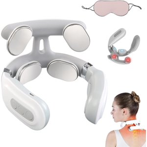 2025 Magie de la vitalité améliorée Pro 2.0 masseur de cou, 2025 Mise à jour 4-Head Magie Pro 2.0 Masseurs électriques chauffés au cou avec 6 Modes de vibration & 15 Niveaux d'intensité pour le domicile/le bureau
