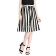 thumbnail image 3 of Unique Bargains Jupe Midi Évasée à Rayures pour Femme, Boutonnée devant, Dos Élastique, 3 of 7