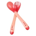 thumbnail image 1 of Less Than 5 Tableware Baby Spoons and Forks Feeding Set 2 Pack Soft Silicone Tip Heat Sensitive Toddler Utensils First Stage for Self Feeding Baby Heat Spoon Kit Multi Color Infant Spoons, 1 of 9
