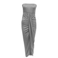 thumbnail image 4 of Robes de Cocktail d'Été Grande Taille BLVB pour Femmes, Robe Longue Froncée à Épaules Dénudées, Fendue, pour Fête, Boîte de Nuit, Plage, 4 of 5