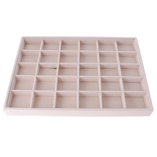 lionlar 30 Grid Velvet s Jewelry Display Tray Organizer Holder Storage Case Showcase 30 Compartment