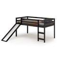 thumbnail image 1 of Gymax Lit Mezzanine Format Simple avec Glissade en Bois, Bas, Robuste, Chambre d'Enfant, Espresso, 1 of 10