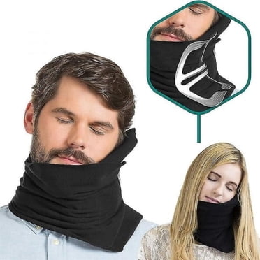 Oreiller de Voyage Oreiller de Sommeil Oreiller pour le Cou Appuie-Tête Noir Noir