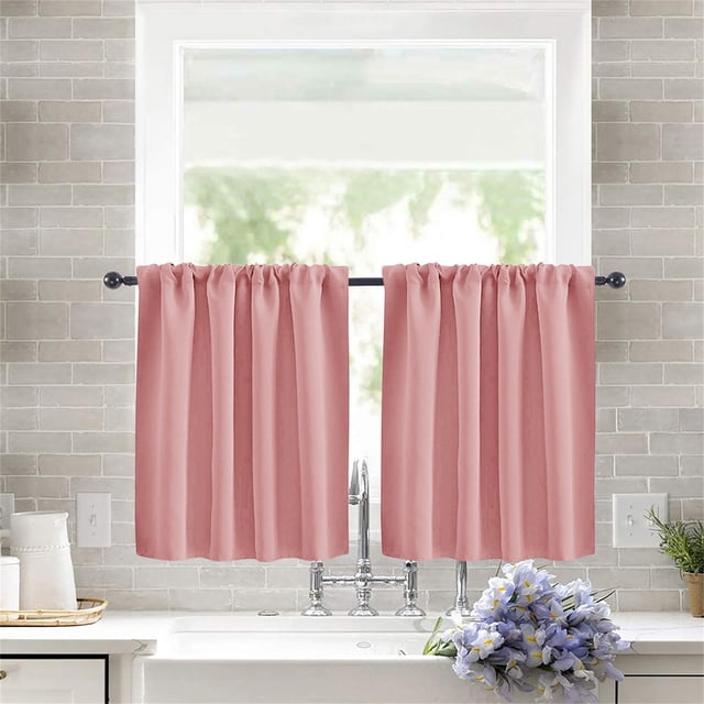 PRETXORVE Solid Color Curtains Living Room Bedroom Kitchen Partition Curtains Home Curtains