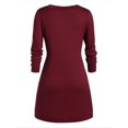 thumbnail image 3 of RKSTN Chandails pour Femmes Grande Taille Manches Longues Bouton Patchwork Tops Asymétriques Chandail Chandails d'Automne, 3 of 5