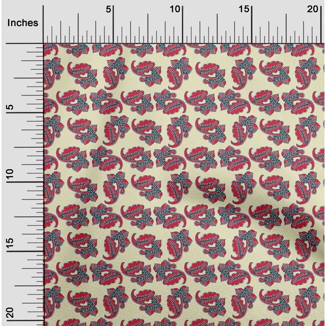 oneOone Viscose Chiffon Fabric Leaves & Floral Block Fabric Prints By Yard 42 Inch Wide