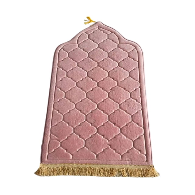 Portable Prayer Mat Collectible Floor Carpet Area Rugs for Cafe Bar Indoor Beige Pink