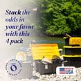 thumbnail image 2 of Homz Conteneur de Stockage Durable de 34 Gallons avec Couvercle, Noir/jaune (Lot de 4), 2 of 9