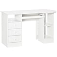 thumbnail image 1 of HOMCOM Computer Desk with Drawers, Home Office Desk with Keyboard Tray and Open Shelves, Modern Writing Workstation for Study, Bedroom, White, 1 of 10