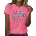 thumbnail image 1 of FAIWAD Hauts d'Été à Motif Floral pour Femmes, Col Rond Décontracté, T-Shirt à Manches Courtes, Coupe Ample et Confortable, Chandail à Enfiler, 1 of 2