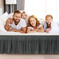 thumbnail image 3 of PiccoCasa Polyester Brushed Bed Skirt with Elastic Dust Ruffles 16" Drop, King Dark Gray, 3 of 9