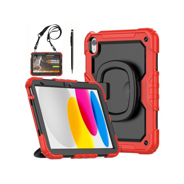 Case for iPad (A16) 11th Generation 11 Inch 2025, iPad 10th Generation 10.9 inch 2022, Shockproof Protective Cover with Screen Protector, Rotating Stand, Hand/Shoulder Strap, Stylus Pen