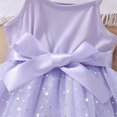 thumbnail image 5 of B91xZ Robes pour Filles Été Fleur Taille Élastique Ligne A Plissée Midi Sans Manches Robe, Violet 4-5 Ans, 5 of 5