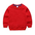 thumbnail image 3 of LSLJS Toddler Baby Boy Girl Fleece Pullover Sweatshirt Solid Color Crewneck Blouse Shirt Tops Warm Fall Winter Clothes, 3 of 5