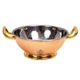 thumbnail image 2 of Steel Copper Hammered Design Kadhai Wok With Brass Bottom & Handles - 1000ml, Brown | Tableware Serveware Dishware For Home, Hotel & Restaurant - Break Resistant, Scratch Resistant, 2 of 5