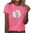 thumbnail image 1 of FAIWAD Hauts d'Été à Motif Floral pour Femmes, Col Rond Décontracté, T-Shirt à Manches Courtes, Coupe Ample et Confortable, Chandail à Enfiler, 1 of 2