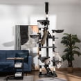 thumbnail image 2 of PawHut Cat Tree for Large Cats, Floor to Ceiling, Adjustable, White, 2 of 10