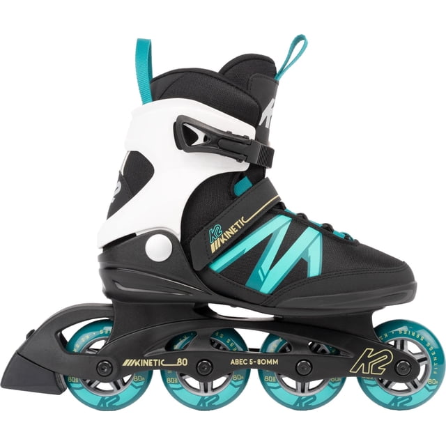 K2 Kinetic 80 Women's Inline Skates - Black/Turquoise, 7.0
