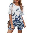thumbnail image 1 of Ensembles d'Entraînement Femmes Mode Blouse à Col Rond T-Shirts à Manches Courtes Shorts Ensembles de Tenue Décontractée Femmes Ensembles Deux Pièces en Liquidation, 1 of 5