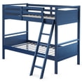 thumbnail image 1 of Costway Twin Over Twin Bunk Bed Convertible 2 Individual Beds Wooden Navy, 1 of 10