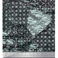 thumbnail image 2 of Soimoi Georgette Viscose Fabric Damask Patchwork Print Sewing Fabric Yard 42 Inch Wide, 2 of 3