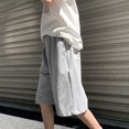 thumbnail image 2 of MYG Mens Casual Straight Shorts Korean Oversized Solid Drawstring Baggy Sweatpants, 2 of 9