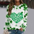 thumbnail image 2 of Pompotops Blouse Ample à Manches Longues Imprimée pour Femmes, Col Rond, Mode de la Saint-Patrick, Chandail Décontracté, Liquidation, 2 of 5
