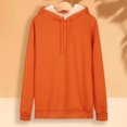 thumbnail image 4 of Women's Warm Lamb Wool Hoodie Solid Color Round Neck Long Sleeve Threaded Drawstring Casual Sweatshirt for Autumn Winter, 4 of 8