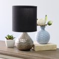 thumbnail image 4 of Simple Designs LT2073-SVB Hammered Silver Drip Mini Table Lamp, Black, 4 of 6