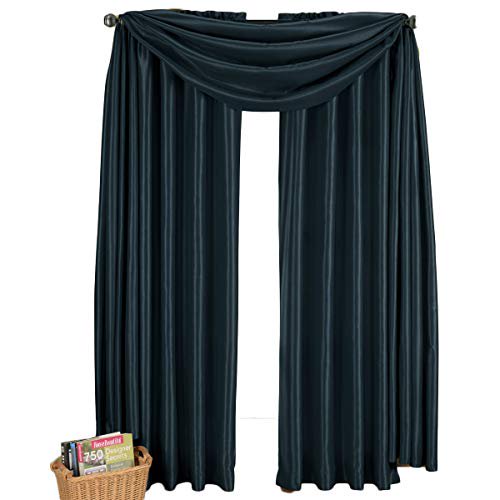sheetsnthings Navy One Soho Scarf Window Treatment 42x216 Long
