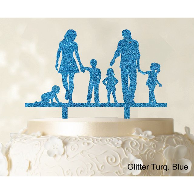 Personalized Family Cake Topper Custom Silhouette Wedding Cake Topper Cake Decorations Option Available 6-7 Inches Wide