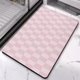 thumbnail image 5 of Stylish Long Bath Mat - Checkered 20x32 in Non-Slip Bathroom Runner Rug, Water Absorbent, Soft Microfiber, Machine Washable Mats for Bathtub., 5 of 5