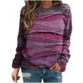thumbnail image 2 of Babysbule Liquidation Hauts d'Automne pour Femmes T-Shirt Décontracté à Col Rond à Manches Longues pour Femmes Haut Ample Chandail, 2 of 4