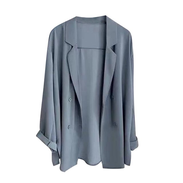 EGNMCR Blazer Femme Style Élégant Manches Longues Col Rabattu Manteau Femme