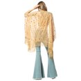 thumbnail image 4 of Womens Oversize Hand Beaded Fringed Sequin Evening Shawl Wrap, 4 of 5