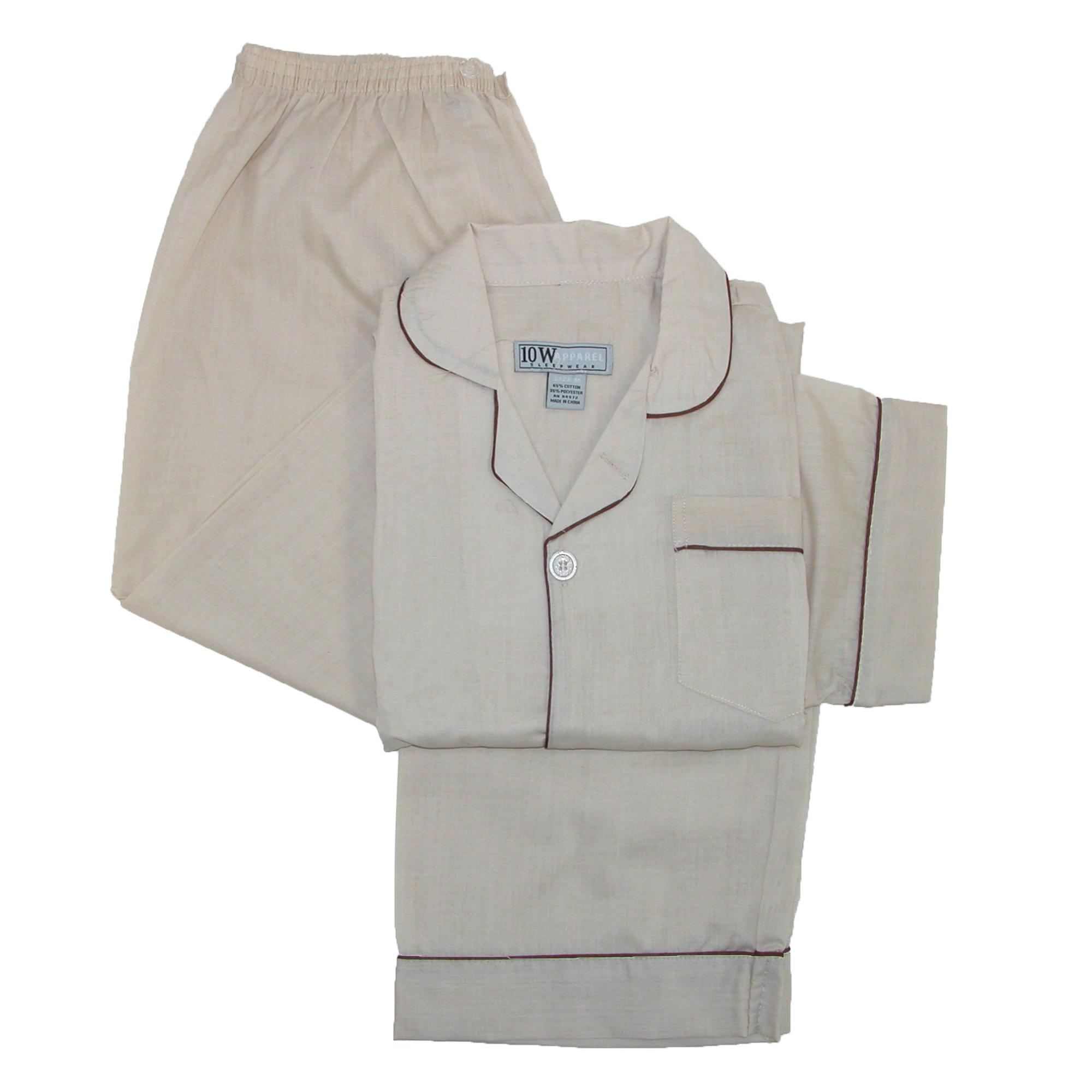 Ten West Apparel Ensemble de Pyjama Uni à Manches Courtes et Jambes Longues (Hommes)