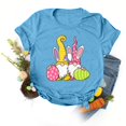 thumbnail image 2 of Shorts Décontractés pour Femmes, Col Rond Ample, Manches Courtes, Imprimé Lettre, Blouse T-Shirt, 2 of 4
